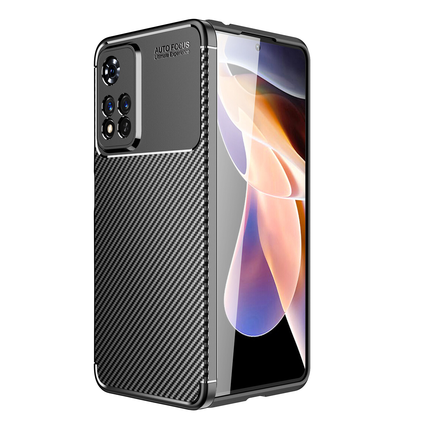 KNY Xiaomi Redmi Note 12 Pro 4G Klf Karbon Desenli Lux Negro Silikon