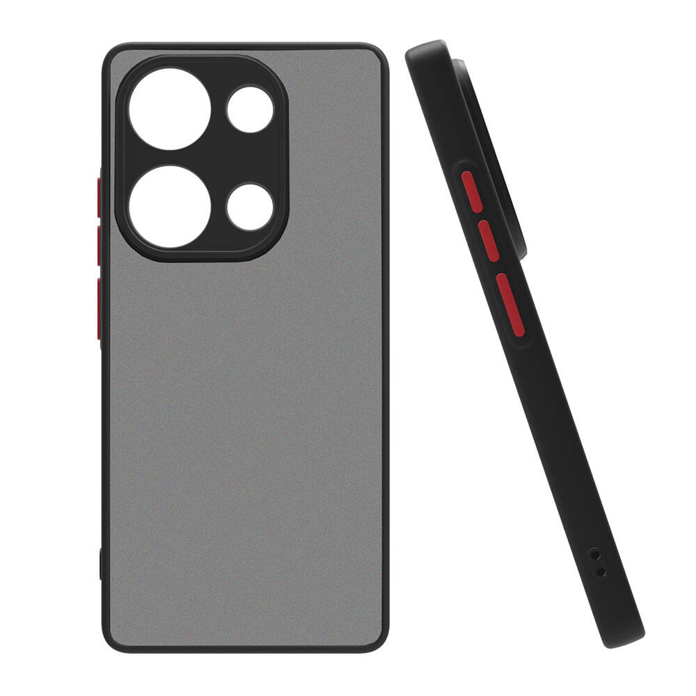 KNY Xiaomi Redmi Note 13 Pro 4G Klf Silikon Kenarl Kamera Korumal Buzlu Hux Kapak