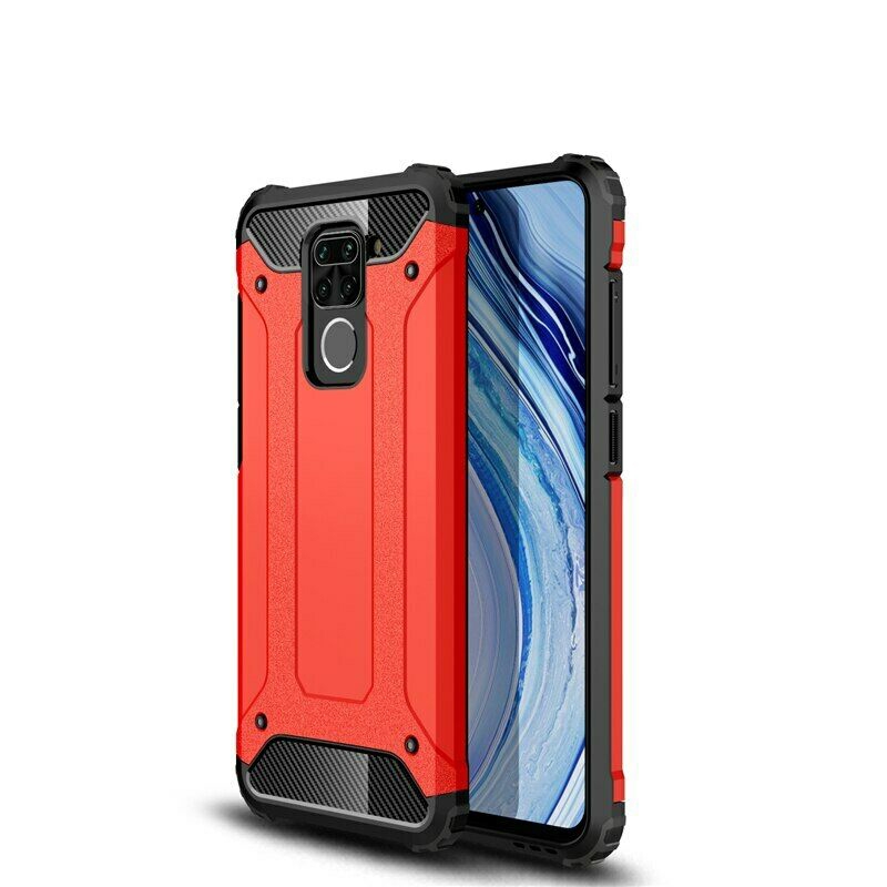 KNY Xiaomi Redmi Note 9 Klf ift Katmanl Armour Case