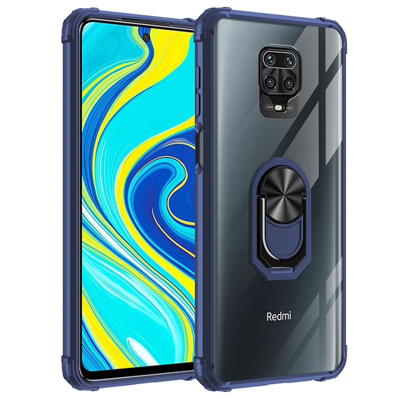 KNY Xiaomi Redmi Note 9 Pro Klf Renkli Silikon Kenarl Yzkl Manyetik Mola Kapak