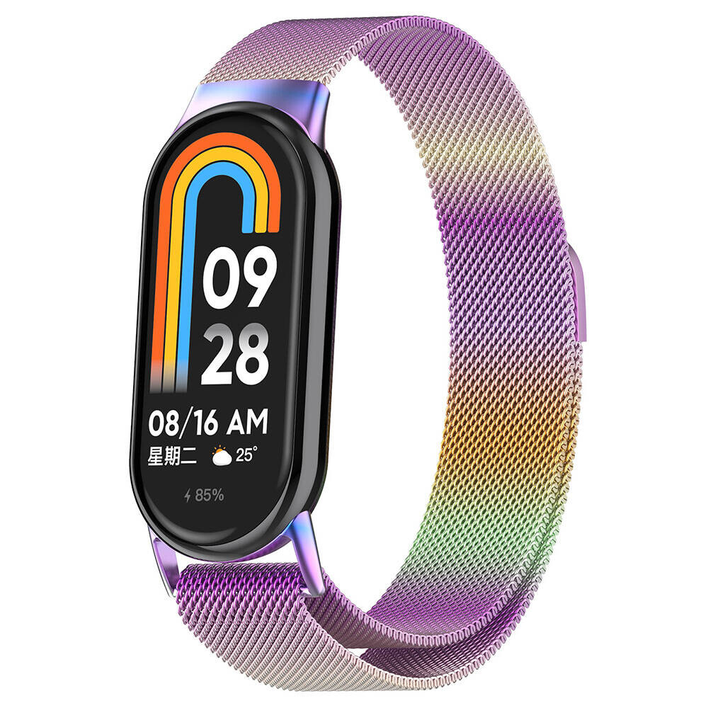 KNY Xiaomi Smart Band 8 in Hasr Desenli Mknatsl Metal Kay-Kordon KRD-01