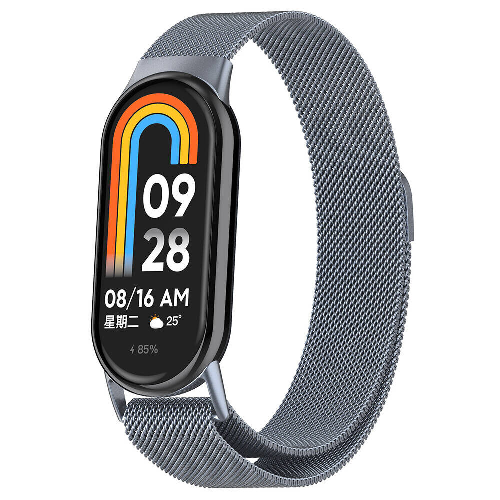 KNY Xiaomi Smart Band 8 in Hasr Desenli Mknatsl Metal Kay-Kordon KRD-01