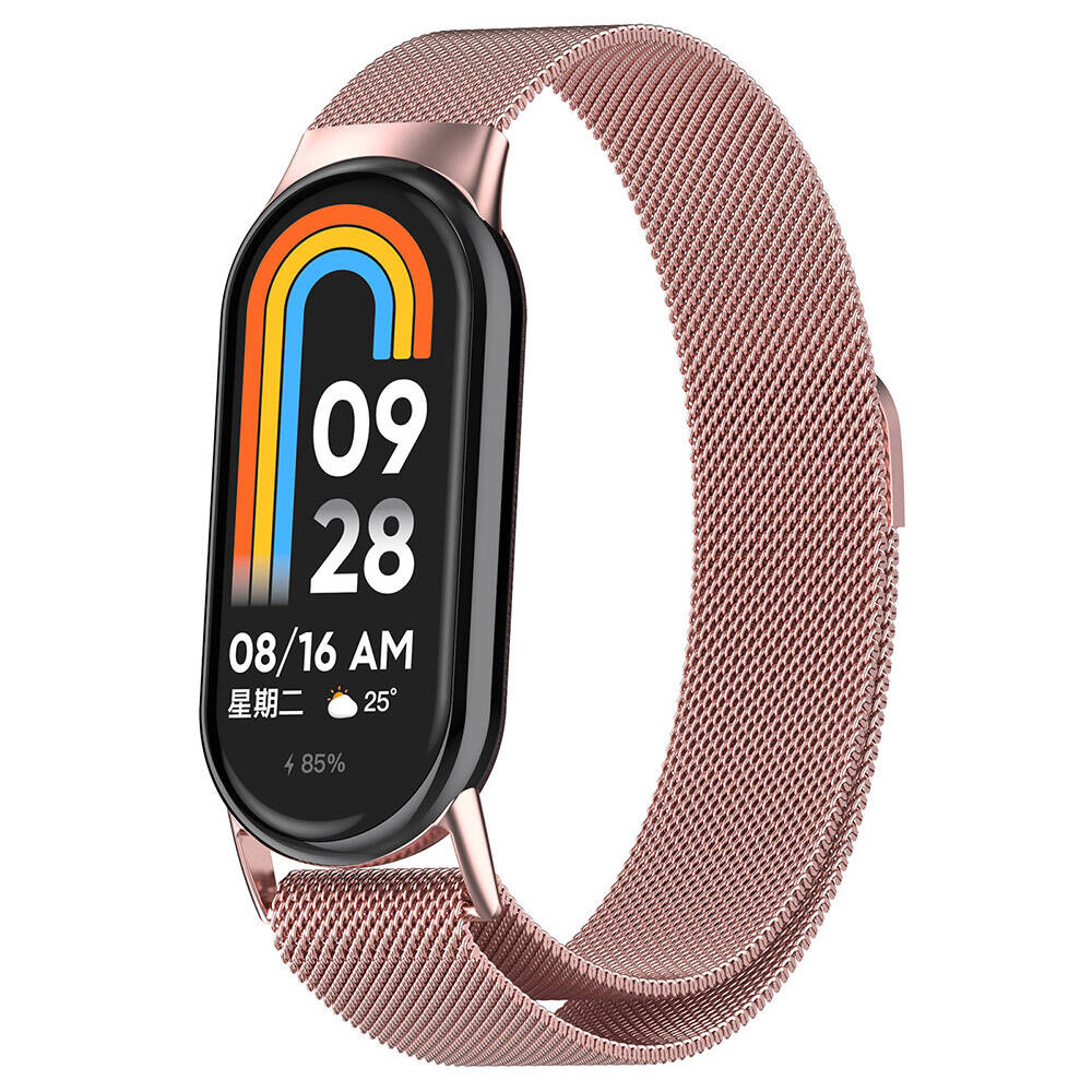 KNY Xiaomi Smart Band 8 in Hasr Desenli Mknatsl Metal Kay-Kordon KRD-01