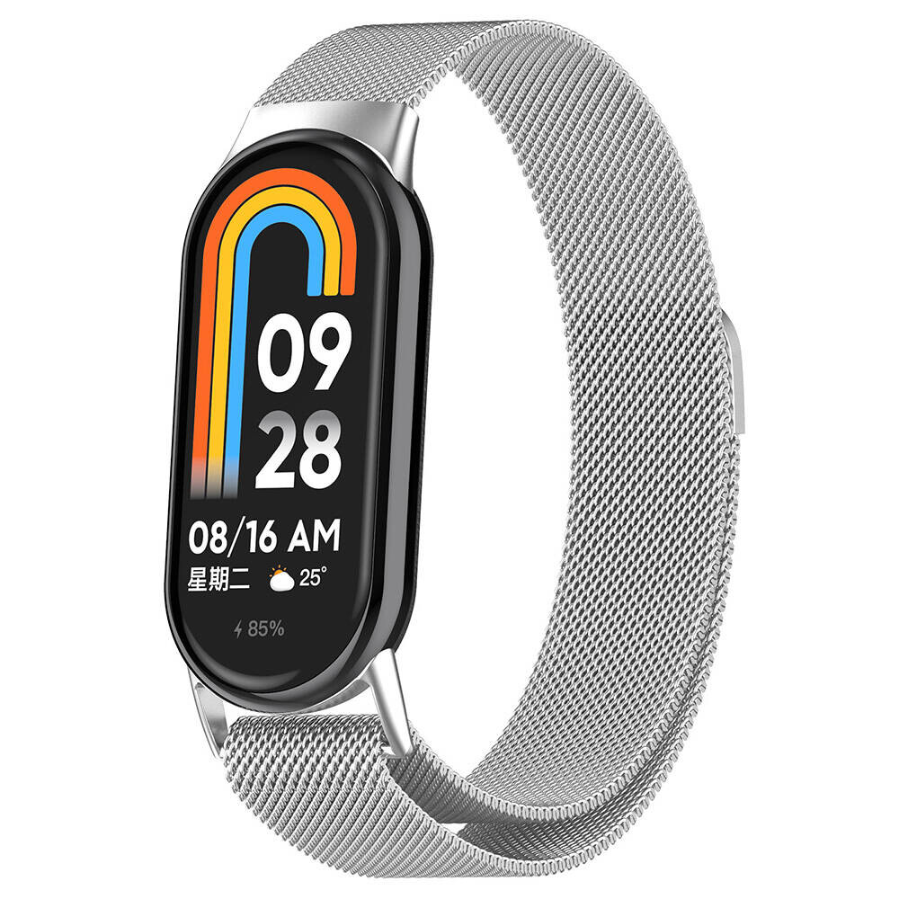 KNY Xiaomi Smart Band 8 in Hasr Desenli Mknatsl Metal Kay-Kordon KRD-01