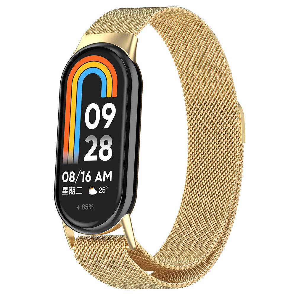 KNY Xiaomi Smart Band 8 in Hasr Desenli Mknatsl Metal Kay-Kordon KRD-01